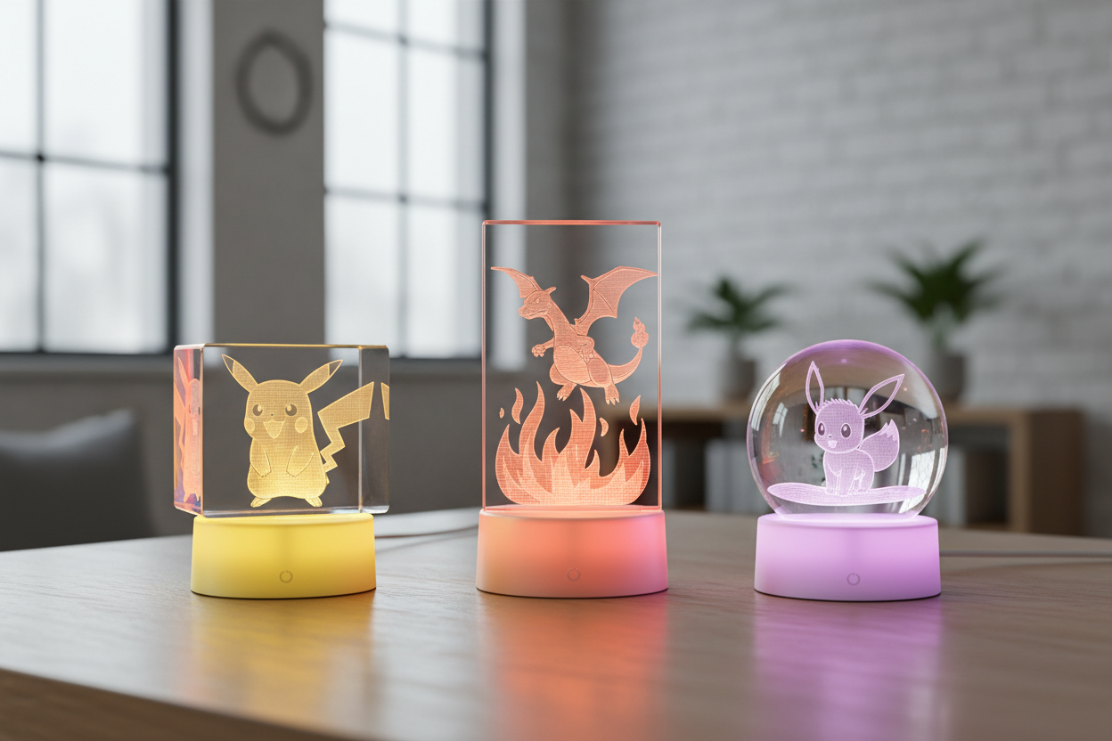 Generaron una imagen de lámparas 3D de Pokémon